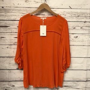 RETHM orange‎ drawstring sleeve blouse VARIOUS SIZES CHECK BIO *READ*